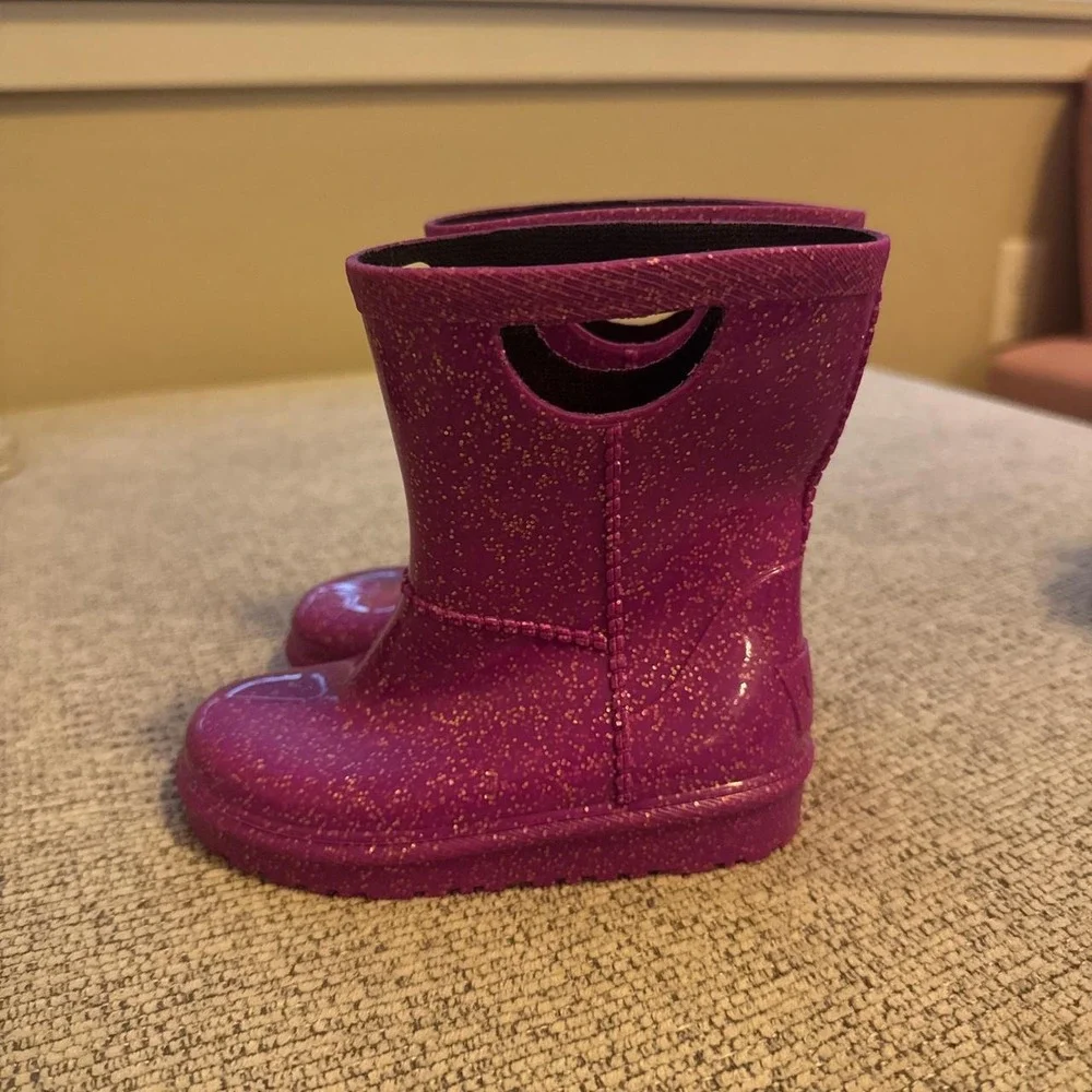 Ugg pink glitter rain boots